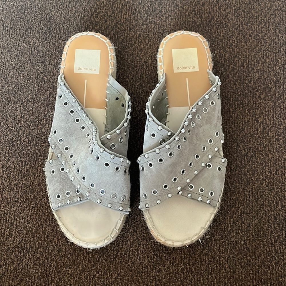 Dolce vita studded gray sandals